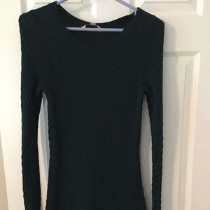 Dark green sweater dress